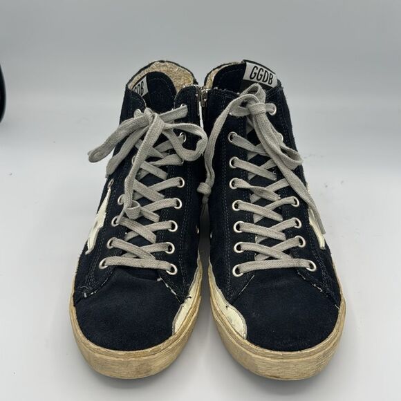 Golden Goose Deluxe Brand Francy High-Top Sneakers DU size 37/ US 7 Navy - Picture 3 of 13